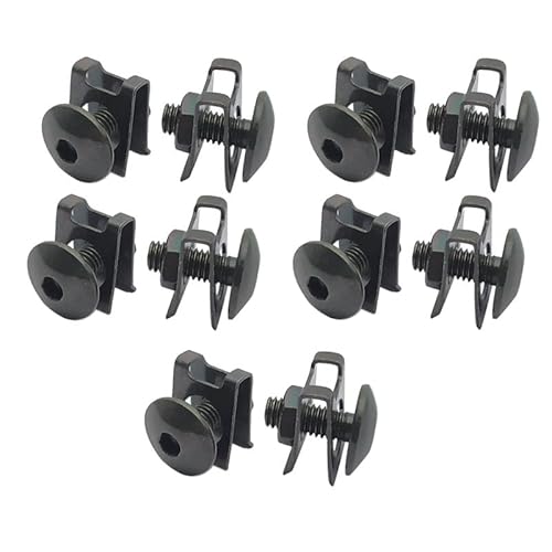 Kunststoff-Abdeckungsschraube for Motorrad, Roller, ATV, Moped und U-förmige Clips mit M6-Mutter – for Kupplung und Zubehör(10 Sets) von EOMO