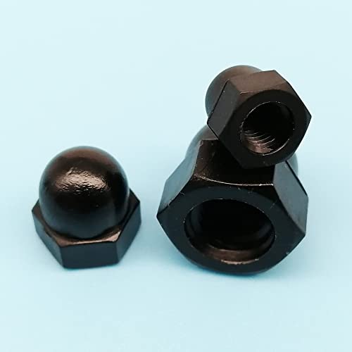 Nylon-Hutmuttern DIN1587 – 5/10/50 Stück M3 bis M16, dekorative Sechskant-Hutmuttern for verschiedene Anwendungen(Black,5pcs M12) von EOMO