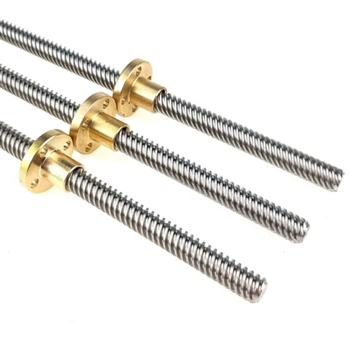 T8-Leitspindel for 3D-Drucker und CNC-Maschinen – 8 mm Gewinde, 1/2/4/8 mm Steigung, 100 mm/600 mm Länge, Kupfermutter – 1 Stück(500mmx1mm) von EOMO