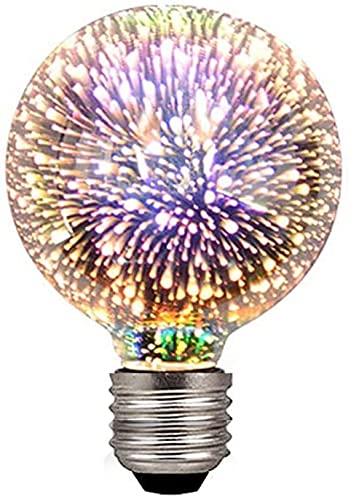 EONANT 3D Feuerwerk Glühbirne bunte RGB Dekoration, E27 AC 85-220V 4.5W Retro Edison Glühbirne, warmweiß Sternenhimmel Licht, Party Holiday Bar LED Dekoration (G95) von EONANT