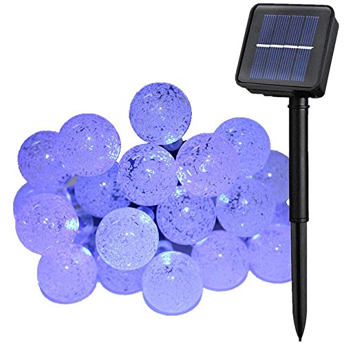 EONANT Outdoor Solar Lichterkette, 30LED 20 Fuß Solar Kristallkugel wasserdichte Lichterketten, Gartenkugel Lichter, Weihnachten, Urlaub, Zuhause, Hochzeit, Partydekoration Beleuchtung(Blau) von EONANT