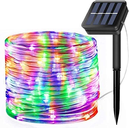 EONANT Solar Lichtschlauch Lichterkette, 39ft 100 LEDs Wasserdicht Außenlichterkette,Solar lichterkette Weihnachtsbeleuchtung für Garten Aussen Deko(Multicolor) von EONANT