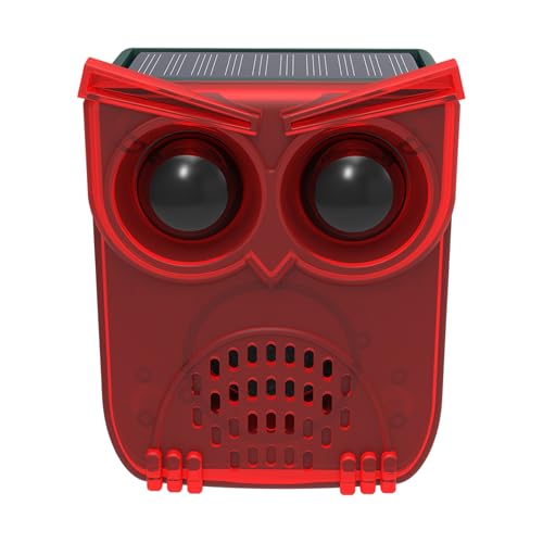 EONANT Solar Outdoor Bewegungssensor Alarm, 129db Laut Geräuschmacher Hörliche Warnung Sicherheit Blinkendes Licht, 13 Sound Hunde Barken und Schusse, Garten Garten Farm Tier Abwehr (1 Stück) von EONANT