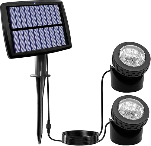 EONANT Solar Teichlicht, 6LED wasserdicht Spotlight Outdoor Unterwasser Spotlight Solar Landschaftsbeleuchtung für Garten Rasen Pool Aquarium (Warmweiß-2) von EONANT