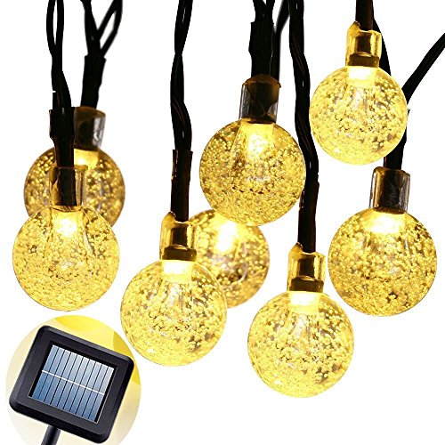 EONANT Outdoor Solar Lichterkette, 30LED 20 Fuß Solar Kristallkugel wasserdichte Lichterketten, Gartenkugel Lichter, Weihnachten, Urlaub, Zuhause, Hochzeit, Partydekoration Beleuchtung(Warm White) von EONANT