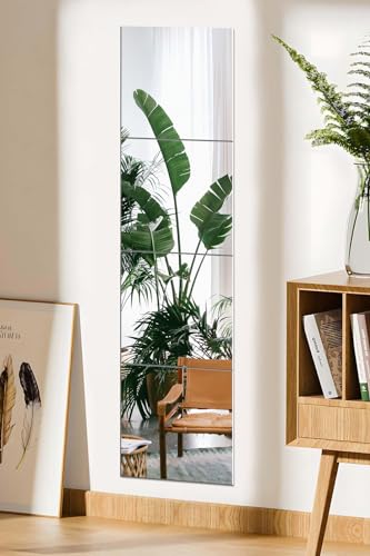 EONAZE Spiegelfliesen Selbstklebend Spiegel Wand Türspiegel Wandspiegel Kleben Mirror Wall Spiegel zum Aufkleben Acryl klebespiegel für die Wand Schrank (30 x 30 cm 4 Stücke) von EONAZE