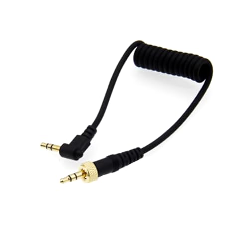 Eonvic 3,5 mm TRS-Audiokabel für Sony D11/V1/D21 Sennheiser Wireless-Mikrofon, rechtwinklig zu verriegeln, TRS-Spiralkabel von EONVIC