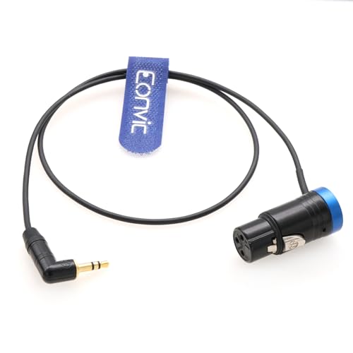 Eonvic Audiokabel Low-Profile XLR 3 Pin Female Right Angle für Mikrofon zu 3.5mm Mini Jack für Red Komodo DSMC2 Epic/Scalet Kamera (Blau) von EONVIC