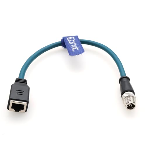 Eonvic Industrial M12 8-poliger Stecker X Code auf RJ45-Buchse, High Flex Cat6 Gigabit Verlängerungskabel, Ethernet-Kabel von EONVIC