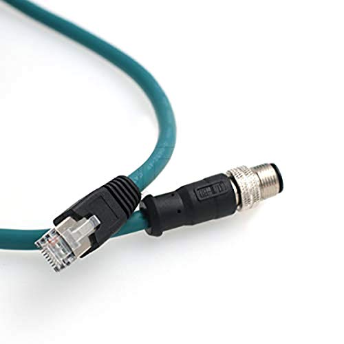 Eonvic M12 4-Positionen-D-kodierter Stecker auf RJ45-High-Flex-Cat5e-Industrial-Ethernet-Kabel, geschirmt, wasserdicht, 3 m, Blau Eonvic M12 4-Positionen-D-kodierter Stecker auf RJ45-High-Flex-Cat5e-Industrial-Ethernet-Kabel, geschirmt, wasserdicht, 3 m, Blau von EONVIC