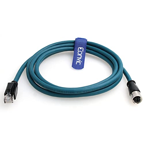 Eonvic M12 X Code 8 Pin Buchse auf RJ45 Cat-7e High Flex Ethernet Kabel für Cognex Industriekamera (2 m) von EONVIC