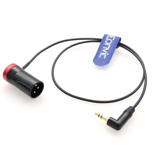 eonvic Audiokabel für Sennheiser Rode Drahtlosmikrofon-Empfänger zu Kamera Sony Canon Sound Devices 688 633 Recorder, rechtwinklig 3,5mm zu Low-Profile XLR 3 Pin Male 60cm (Rot) von EONVIC
