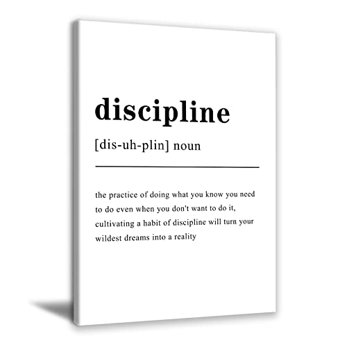 Diszipline Noun Wall Art Diszipline Motivationsdruck Malerei Inspirierende Wandkunst für Büro Motivierende Disziplin Zitate Poster Lustiger Bürodruck Bild für Bürodekoration 40,6 x 61 cm rahmenlos von EORMWENRY