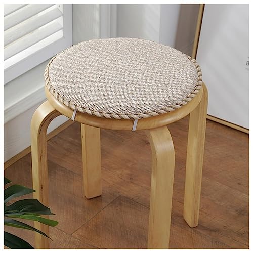 (Satz Von 1/2/4) Runde Stuhlkissen Hohe Hocker Sitzkissen, Rutschfeste Runde Hocker Kissen, Bar Stuhl Pads Esszimmer Küche Stuhlpolster Mit Elastischen Bindungen ( Color : Beige , Size : 30cm(Set Of 1 von EORNOW