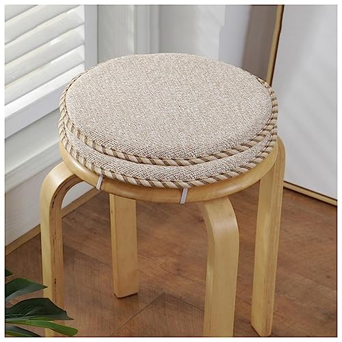 (Satz Von 1/2/4) Runde Stuhlkissen Hohe Hocker Sitzkissen, Rutschfeste Runde Hocker Kissen, Bar Stuhl Pads Esszimmer Küche Stuhlpolster Mit Elastischen Bindungen ( Color : Beige , Size : 34cm(Set Of 2 von EORNOW