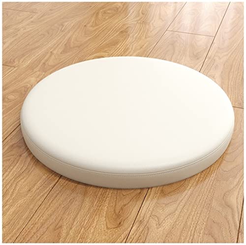 EORNOW Runde Stuhl Kissen, Anti-Rutsch-Runde Hocker Kissen Leder Sitzkissen, Runde Stuhlpolster Mit Memory Foam Innen Und Abnehmbarem Reißverschluss Lederbezug (Color : Beige, Size : 40 * 40CM) von EORNOW