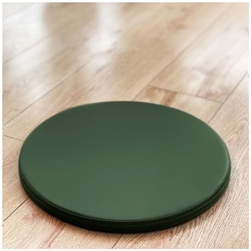 EORNOW Rundes Stuhlkissen Aus Kunstleder, 30 X 30 Cm/35 X 35 Cm/40 X 40 Cm/45 X 45 cm, Rundes Memory-Schaum-Sitzkissen, wasserdichte, rutschfeste Runde Stuhlpolster (Color : Green, Size : 35 * 35CM) von EORNOW