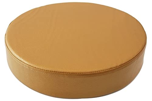 Rutschfeste Stuhlauflage, Runde Sitzkissen, Rundes Stuhlkissen Aus Leder Mit Maschinenwaschbarem Bezug For Esszimmer, Wohnzimmer, Terrasse, Outdoor, Camping ( Color : Gold , Size : 35cm(13.7inch) ) von EORNOW