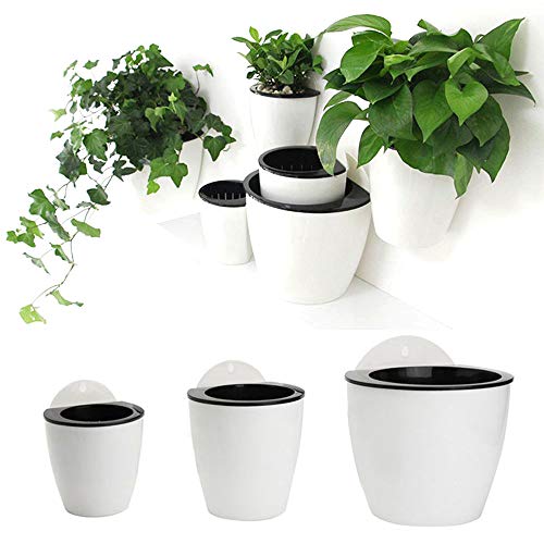 EORTA 3-Teiliges Set Automatische Bewässerung Hängende Blumentopf, Home Office Garten Wandbehang Blumentopf, Kreative Vertikale Hängende Blumenbeet, Balkonzaun von EORTA