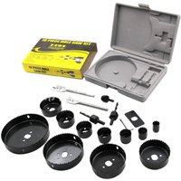 Eosnow 18pcs Lochsäge Kit Bit Set Carbon Stahl -Elektrowerkzeugzubehör mit Kasten für Holzmetallplastik von EOSNOW