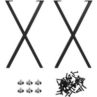 2 Stück Metall-Ess-Schreibtisch-Tischbeine in X-Form, 71,1 cm, robuster Industrie-Stil mit verstellbaren Fupolstern, mattschwarz - Eosnow von EOSNOW