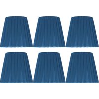 Eosnow - 6 Stück moderner, einfacher Lampenschirm aus Stoff, Lampenschirm für Kristall-Kronleuchter, Wandleuchte, Blau von EOSNOW