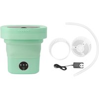 6.5L Waschmaschine Falten tragbare automatische tiefe Reinigungswäsche und Spin -Trockenscheibe mit Wasserrohr 100‑240V Grüner eu -Stecker - Eosnow von EOSNOW