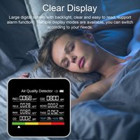 9 in 1 Luftqualitätstester klare Anzeige großer digitaler Bildschirm mit Hintergrundbeleuchtung CO2 PM2.5 Detektor Weiß - Eosnow von EOSNOW