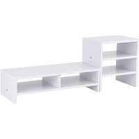 Eosnow - Computer-Laptop-Monitor-Riser-Stnder Desktop-Holzspeicher-Organizer 3-lagiges Regal (wei) von EOSNOW
