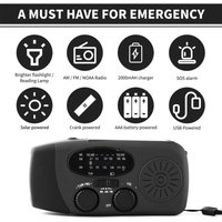 Eosnow - Emergency Handkurbel Radio mit led -Taschenlampe für am/fm noaa tragbares Wetter Dynamo 2000mah Power Bank Telefon Ladegerät usb Ladet & von EOSNOW