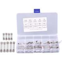 Eosnow 100 Stücke 520mm 630mm Sortiment Auto Glas Sicherungsrohr Kit 0,2A 0,5A 1A 2A 3A 5A 10A 15A 20A 30A von EOSNOW