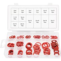 Eosnow - 150 Stück, 14 Größen, roter Stahl, Papierfaser-Unterlegscheiben-Set, Isolierscheiben, sortiertes Set mit Box Eosnow - 150 Stück, 14 Größen, roter Stahl, Papierfaser-Unterlegscheiben-Set, Isolierscheiben, sortiertes Set mit Box von EOSNOW