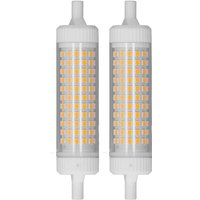 Eosnow - 2 Stück R7S LED-Glühbirne, 118 mm, dimmbar, 15 w, 154 LEDs, doppelseitiges Flutlicht für Zuhause, Nachtwerbung, Beleuchtung, 220 v, warmes von EOSNOW