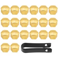 Eosnow 20 Stück 17 mm Universal Autoreifen Radnabenabdeckungen Radmutter Bolzen Schraubenabdeckung Schutzkappe Gold von EOSNOW