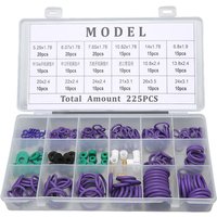 Eosnow 225-teiliges O-Ring-Dichtungsset für Auto-Klimaanlage, 14 Größen, Sortiment mit Unterlegscheibe, Abstandshalter für Maschinen, Industrie, von EOSNOW