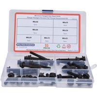 Eosnow - 35pcs Flanschschraube M6 10.9 Carbon Stahl Sechskantschrauben Sortiment Set Set Kit Schwarz für den Anschluss von EOSNOW