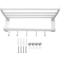 Eosnow 40 cm Duschregal, faltbare Aluminium-Badezimmer-Handtuchgarderobe mit 5 Haken, Silber Eosnow 40 cm Duschregal, faltbare Aluminium-Badezimmer-Handtuchgarderobe mit 5 Haken, Silber von EOSNOW