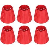 Eosnow 6-teiliger Lampenschirm aus modernem Stoff, Tischlampenabdeckung für Kristall-Kronleuchter, Wandleuchte, Rot von EOSNOW