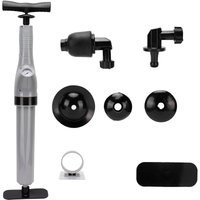 Eosnow 9-in-1-Luftdruck-Kolben-Set für Toilette, Kanalisation, Rohrleitung, Küchenspüle, Baggerwerkzeuge, Zubehr, Grau von EOSNOW