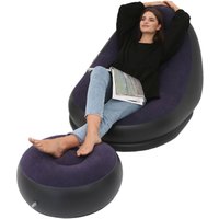Eosnow Aufblasbarer Stuhl, faltbar, beflocktes PVC, bequem, mit Fuhocker, aufblasbare Lounge für Outdoor, Camping, Reisen, Violettblau Eosnow Aufblasbarer Stuhl, faltbar, beflocktes PVC, bequem, mit Fuhocker, aufblasbare Lounge für Outdoor, Camping, Reisen, Violettblau von EOSNOW