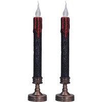 Bluttropfende flammenlose Kerzen, lichtsicher, dekorative LED-Kerzenhalter, Licht für Halloween-Horror-Themenparty von EOSNOW