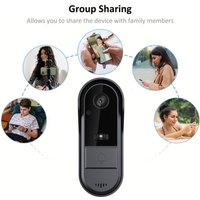 Eosnow - Drahtlose Video -Türklingel -Kamera mit Chime -Ringer Zwei -Wege Audio Tuya App Control Night Viewing 2.4g WiFi Nur tf -Karten-/Cloud von EOSNOW