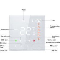 Eosnow Intelligentes Thermostat, 3 A, digital, programmierbar, LCD-Display, Touchscreen, Fußbodenheizung, Temperaturregler, intelligente Wand für von EOSNOW