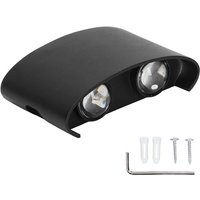 Eosnow LED-Wandleuchte, wasserdicht, moderne Wandleuchte, Innen- und Auendekoration, 90–265 V, 4 W, schwarze Schale, warmes Licht von EOSNOW