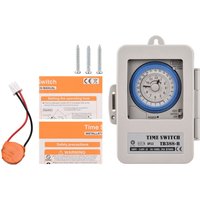 Eosnow - Mechanischer 24-Stunden-Timer-Schalter IP53-Bewertung programmierbarer Elektrikbox ac 100-240V 15 Minuten Intervall 96-mal Ein/ Aus mit Eosnow - Mechanischer 24-Stunden-Timer-Schalter IP53-Bewertung programmierbarer Elektrikbox ac 100-240V 15 Minuten Intervall 96-mal Ein/ Aus mit von EOSNOW