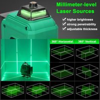 Eosnow Multifunktional 16 Leitungen Laserpegel-Touchscreen 3 ° Selbstniveau-Maschine wiederaufladbare Lithium-Batterie-Leveling-Werkzeug von EOSNOW