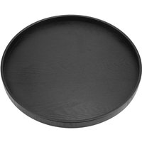 Eosnow Runde Form Massivholz Tee Kaffee Snack Essen Mahlzeiten Serviertablett Teller Restaurant Tabletts Schwarz von EOSNOW