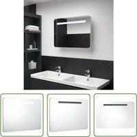 Eosnow - The Living Store LED-Spiegelschrank 80x9,5x55 cm - LED-Spiegelschrank - Badezimmerspiegel - Kosmetikspiegel - Spiegelschrank Weiß von EOSNOW