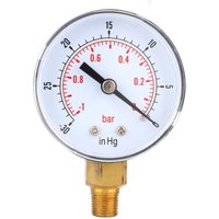 Eosnow - Vakuummeter -1-0Bar -30-0inHg 50mm 1/8 bspt Bodenanschluss für Luft, Wasser, l von EOSNOW