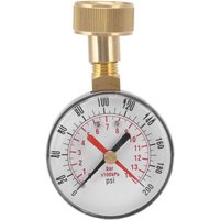 Eosnow Wasserdruckmessgerät, Aluminiumlegierung, Eisen, 0 bis 200 psi, universelles Wasserdruckmessgerät mit 3/4 Innenschlauchgewinde zum Austausch von EOSNOW